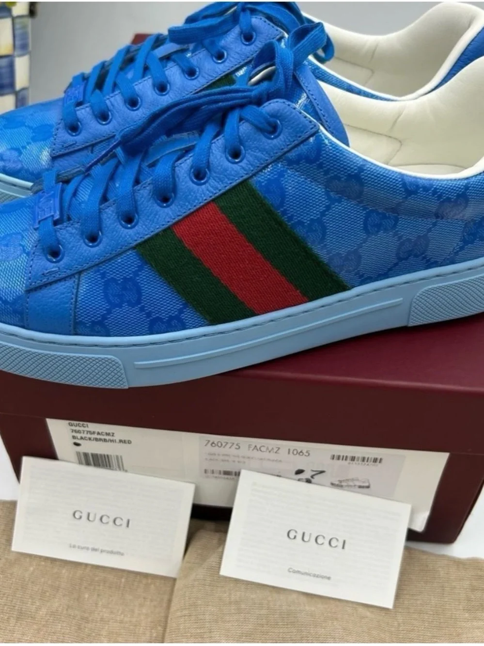 Gucci ace crystal canvas low top sneakers size 7 fits SUS made in Italy